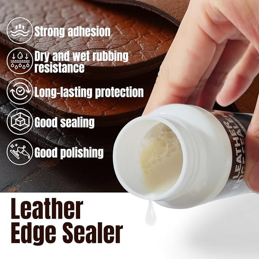 Leather Edge Sealer, Water-Resistant Leather Burnishing Gum Smooth and Glossy Edge Finish for Bags, Wallets, Leatherwork Accessories Burnishing Tool, 100ml