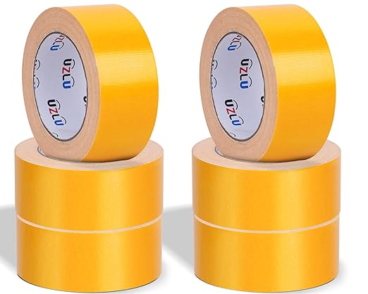 6 Pack Yellow Duct Tape Bulk Heavy Duty,1.88 Inches x 30 Yards,Strong Industrial Strength,Flexible,No Residue,Waterproof and Tear by Hand,Multi-Use for Indoor & Outdoor Repairs