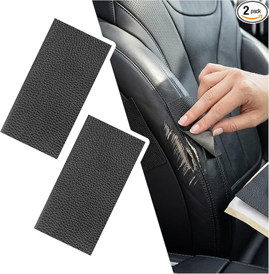 2PCS 8"x4" PU Leather Repair Patch,Self-Adhesive Leather Repair Kit to Repairs Cracks/Holes,Versatile Leathers Patch for Car Seat Repairs & Furniture & Vinyl Surface