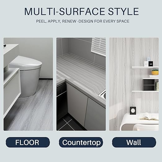 Wood Grain Peel and Stick Floor Tiles – 11.8” Width, Full Roll Length of 590" – Versatile Design for Any Space, Light Color Self Adhesive Vinyl Flooring, Waterproof and Non-Slip Features