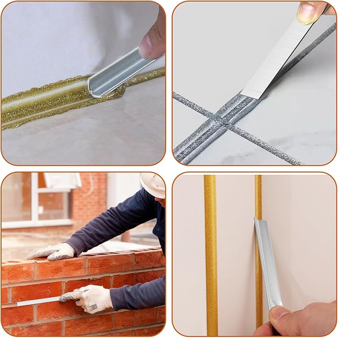 6 Pcs Tuck Pointer Trowel Set, Pointing Trowel Brick Jointer Cement Tool, Mortar Repair and Masonry Tools for Tuck Pointing