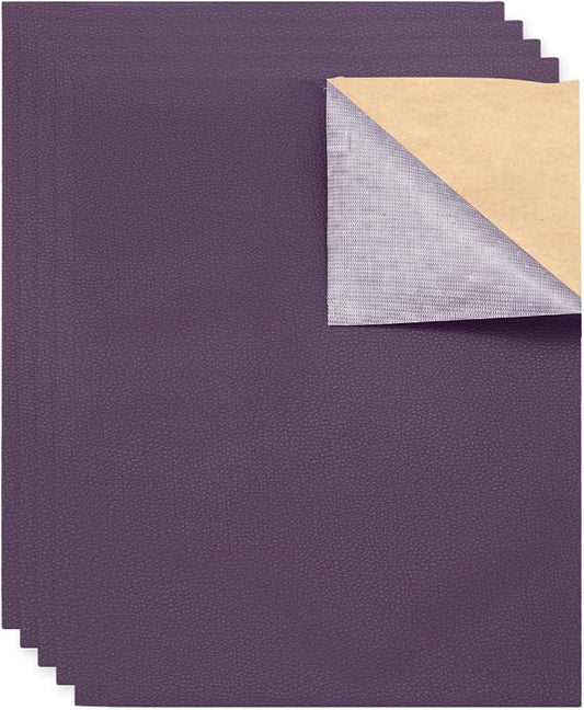 MECCANIXITY 3 Pcs Leather Repair Patch 10"x12" Self-Adhesive Leather Vinyl Repair Tape Kit for Furniture Couches Sofa Chair Car Boat Seats Jackets, Dark Purple