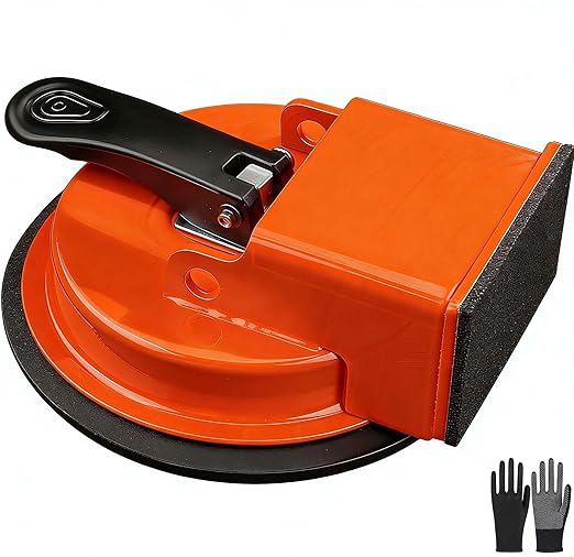 Floor Gap Fixer Tool, Cast Aluminum, Heavy Duty Flooring Repair Kit with Vacuum Suction Cup for Laminate, Vinyl, Wood and Tile Floors (Orange)