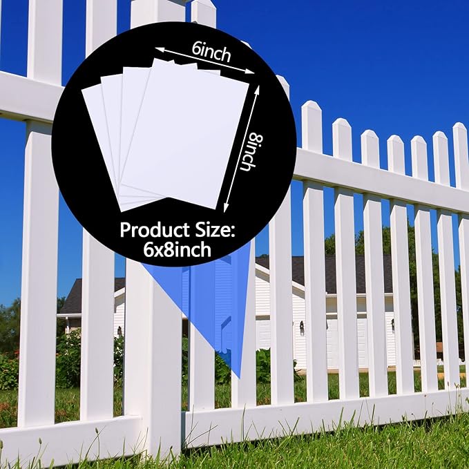 Mudder 20 Pieces Vinyl Siding Repair Kit 6 * 8 Inch Self Adhesive Fence Repair Kit Mobile Home Skirting House PVC Vinyl Fence Parts Hole Covering for Walls Holes Blemishes Tools