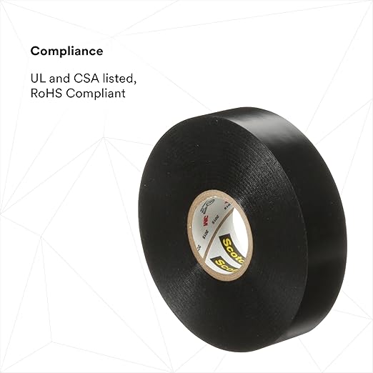 3M Scotch Vinyl Electrical Tape Super 88, 3/4 in x 44 ft, Black, 1 roll, Premium Grade, Rubber Resin Adhesive, PVC Backing, All-Season Heavy Duty Electric Tape