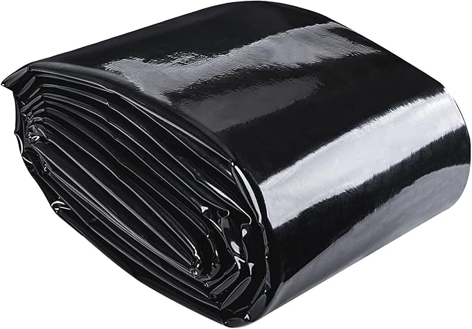 ToLanbbt Pond Liner 20 x 25.2 Ft HDPE Pond Liners, 20 Mil UV Resistant Preformed Pond Liner Easy Cutting, Pond Liner for Natural Looking Ponds, Waterfall, Koi Pondsand Water Garden (Black)