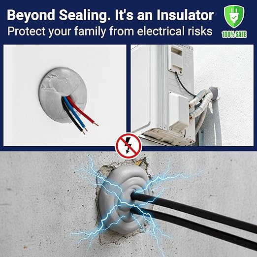 Leopong Waterproof Silicone Putty - Moldable Sealing Clay for Leaky Pipes, AC Wall Holes - Durable & Non-Cracking Repair Sealant (White)