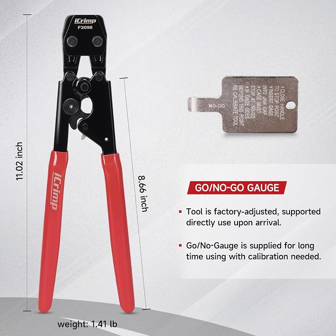 iCrimp Ratchet Clamp Cinch Tool for Stainless Steel Clamps from 3/8-inch to 1-inch for ASTM F2098 PEX Clamps and Car&Truck Hose Clamp