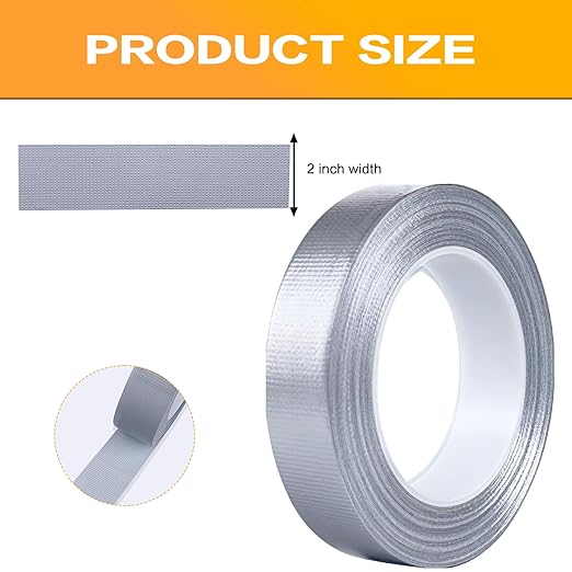 Duct Tape Heavy Duty Silver 2 Pack - High-Tack Adhesive Waterproof Tape for Rough Surfaces & Wood Metal - No Tool Hand Tearable for Home Repair, Camping & HVAC - 2 Inch x 20 Yards