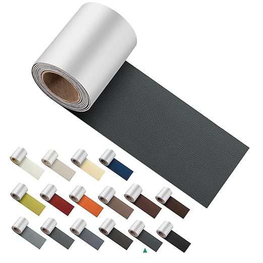 ILOFRI Self Adhesive Leather Repair Patch Tape 3x60 inch, Vinyl and Leather Repair Kit for Couches, Furniture, Car Seat, Boat Seat, Sofa, Vinyl Upholstery, Chair, Interior - Dark Grey #2