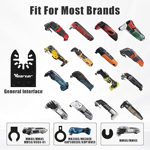 Diamond Oscillating Saw Blades 4PCS, 3'' Universal Multitool Blades for Grit Grout Removal, Quick Release Multi Tool Kit for Tile, Air Brick, Cement, Concrete, Masonry
