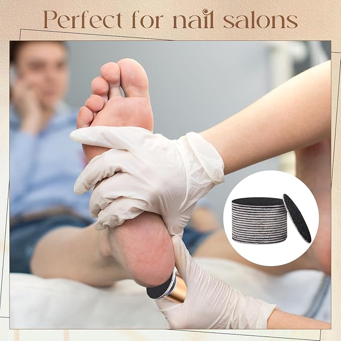 Gisafai 500 Pcs Sanding Replacement Pad Sandpaper Disk for Electric Foot File Callus Remover Tool Black Foot File Disc for Men Women Cracked Heels Dead Skin(80 Grit)