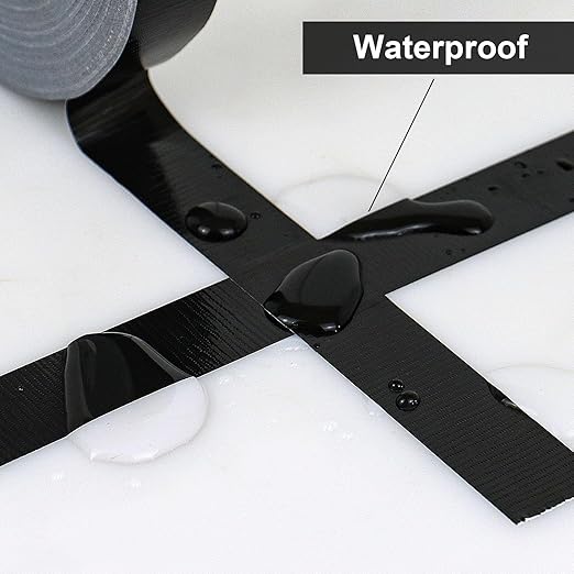 JIALAI HOME Black Duct Tape, 1 inch x 60 yds, HeavyDuty, Flexible, No Residue, All-Weather Waterproof Tape, UV Resistant for Crafts & Home Improvement