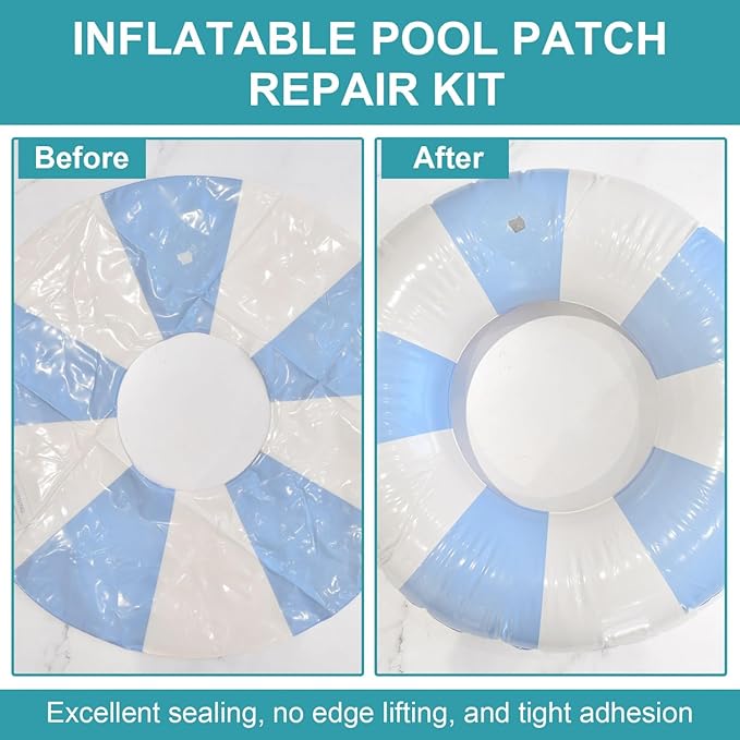 Yoleshy Inflatable Pool Patch Repair Kit, 20 Packs Inflatable Patch Repair Kit 2.5 in, TPU Clear Waterproof Tape for Pools, Bounce House, Air Mattress