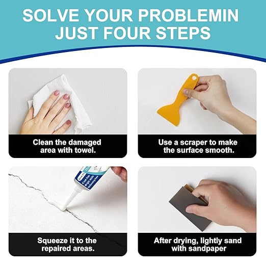 Drywall Repair Kit, Fivewan Wall Mending Agent with Scraper, Wall Patch Repair Kit, Simple Filling of Wall Holes＆Efficient Crack Repair