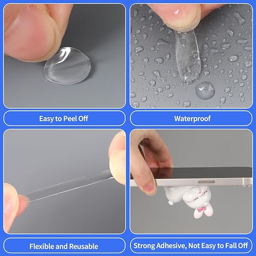 JANYUN 560 Pcs Sticky Dots Square Putty Clear Mounting Tape for Posters | Sticky Tack Points Tape for School Office,Heavy Duty No Trace Adhesive Mounting Tape for Removable Balloons Stickers