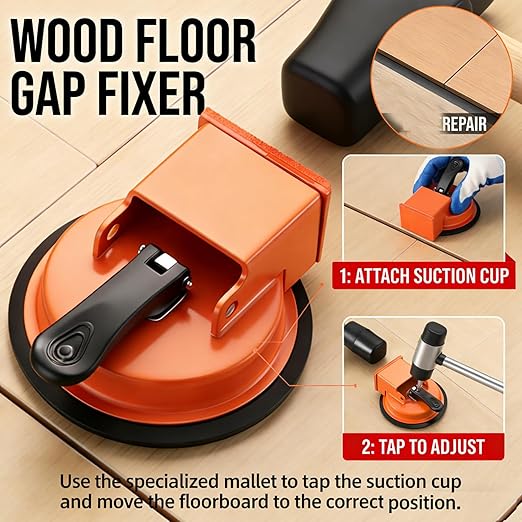 Floor Gap Fixer Tool, Heavy-Duty Laminate Floor Gap Repair Kit, Hardwood Floor Gap Filler, Vinyl Floor Scratch Repair Tool for Home Flooring Restoration (Orange+Green)