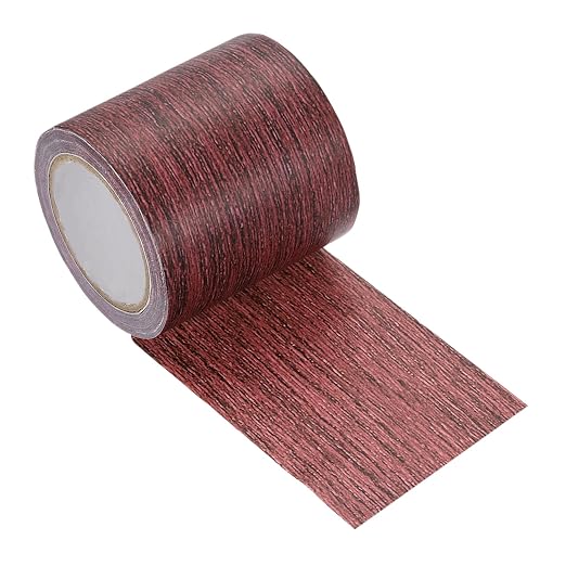 uxcell Wood Grain Repair Tape, 2.2" x 15ft Self Adhesive Wood Grain Colored Duct Tape Waterproof Repair Patch for Furniture Floor Scratch Fix, Baseboards, DIY Decor, Dark Mahogany