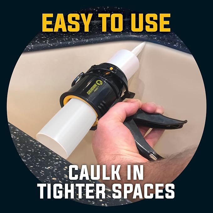 SILIGUN™ Compact Caulking Gun with Caulking Tools and Caulk Nozzle - No Drip Caulk Gun - Patented Design - Lightweight ABS Frame - Works with All 10 oz Tubes