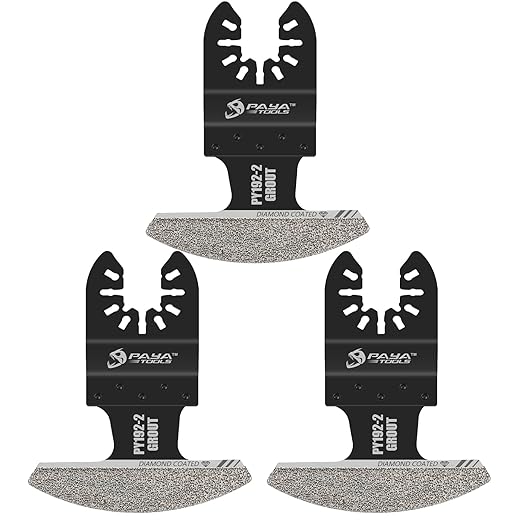 Universal Fit 40-50 Grit Diamond-Grit Edge Oscillating Blade for Grout Removal - 2-3/4" Cutting Width (3-Pack)