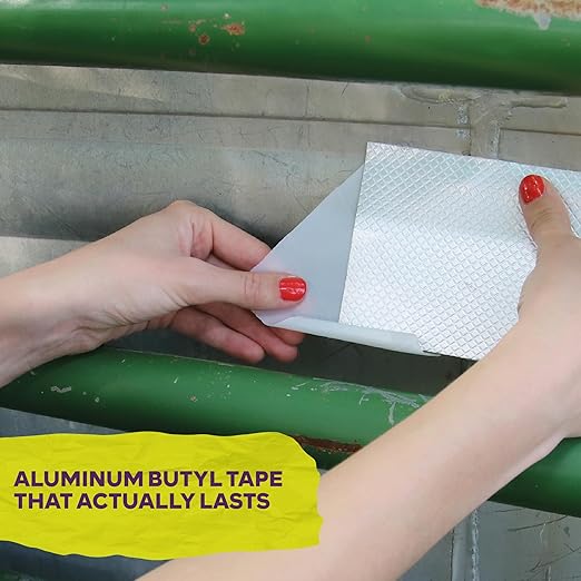 ATack Aluminum Butyl Tape Waterproof Sealing Tape 2 Inch x 33 Feet Roof Sealant for Roof and Gutter Patch, RV Repair, Metal Flashing, HVAC, Window, Pipe Sealing – Super Waterproof Thick Butyl Rubber