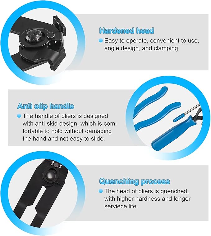 CV Joint Axle Boot Clamp Pliers, Automotive CV Boot Clamps Tool Set, Hose Clamp Pliers and Ear Clamp Pliers for CV Axle Clamp Tool, Suitable for Vehicles ATV UTV boot Clamps (Blue)