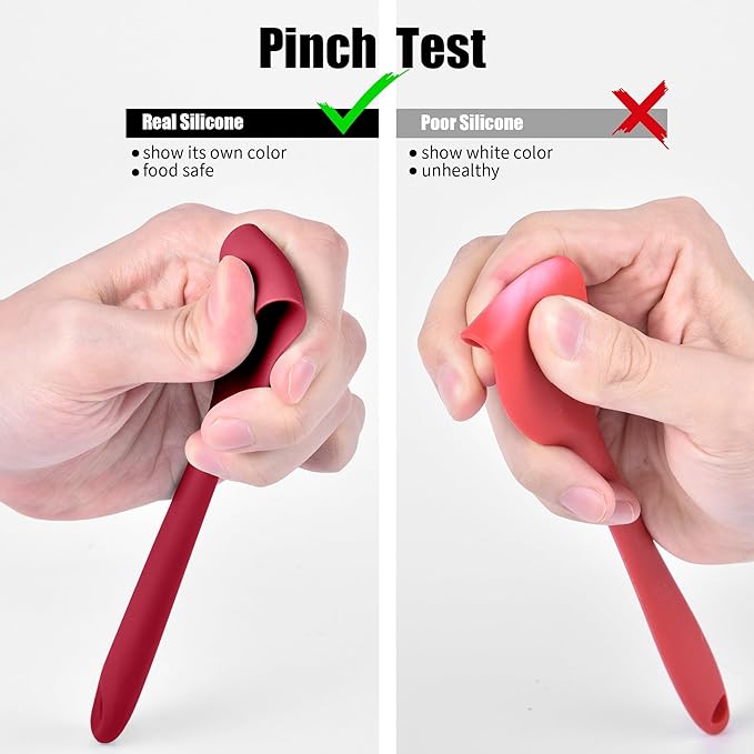 600°F Heat Resistant Small Spatula, Doosu Mini Food-Grade Silicone Bowl Scraper Compact Flexible Kitchen Cooking Baking Tool for Scraping Jar Jams Nut Butters & Mixing Stirring Sauce (Red)