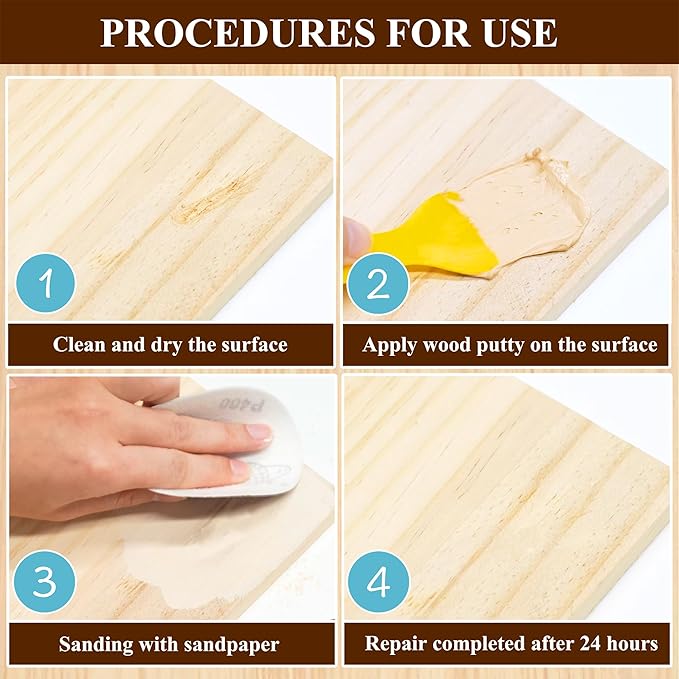 Wadities Natual Wood Filler, Natual Wood Putty, Paintable Stainable Wood Repair Putty, 9.87 Ounce Wood Furniture Repair kit, Quickly Repair Wood Cracks and Holes on Wooden Floor Furniture (Natual)