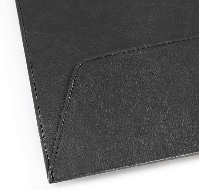 Leather File Folder for Documents,Important Document Folder with String Tie,Laptop Sleeve Notebook Case,Leather File Organizer,A4 Envelopes Filing Folder (Vertical, Black)
