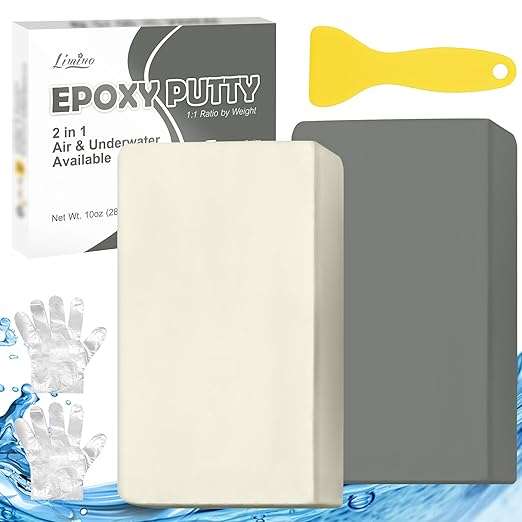 Epoxy Putty - 10oz Fast Repair Multipurpose Clay, Strong Adhesion Metal Filler Putty for Fixing Leaks, Cracks, Filling - 2 Part Epoxy Sculpt Clay for Bonding Metal, Tile, Ceramics, Plastic (Grey)