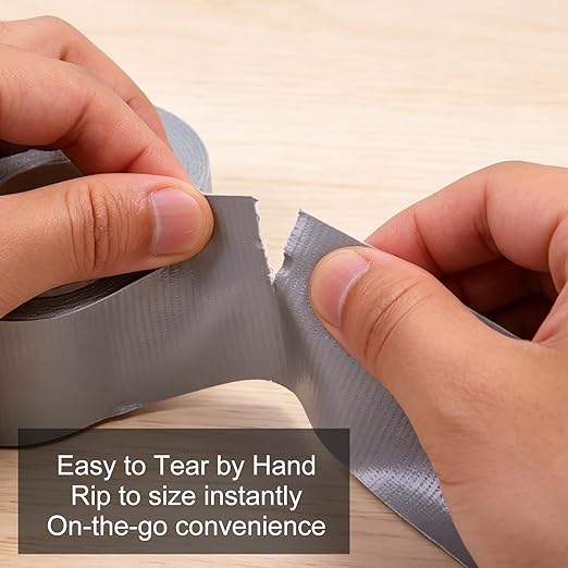 Heavy Duty Duct Tape, 9 Mil Thickness, 2 Inch x 30 Yards, Waterproof Strong Adhesive, Flexible,No Residue, Tear by Hand, Multi-Use for Repairs, DIY, Industrial & Home (Silver)