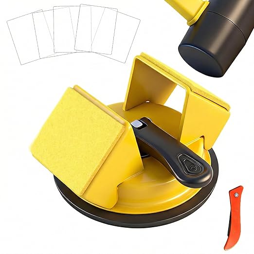 Floor Gap Fixer Tool Heavy Duty 45°Striking Surface Floor Gap Repair Tool Made of Iron & Enhanced Suction Cup with Slot Cutter and 5pcs Sticky Pads for Fixer Laminate/Vinyl Flooring Tools
