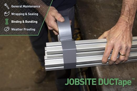 IPG JobSite DUCTape, Contractor Grade Duct Tape, 1.88" x 60 yd, Silver (Single Roll) (Pack of 3)