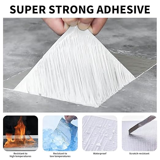 Butyl Tape Waterproof Aluminum Foil Tape for Outdoor Use, Corrosion Resistant, Repair for Metal Roof, RV, Windows (Silver) 7.8in Wide 16.4ft Long (20CM X 5M)