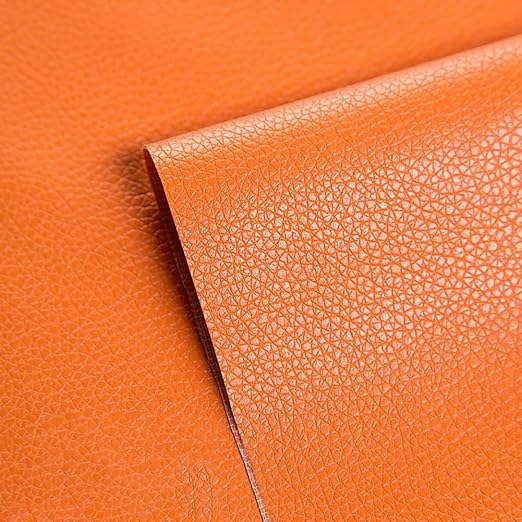 Self Adhesive Leather Repair Patch Orange Faux Leather Fabric 19.7 x 54 Inch Leather Repair Tape Kit for Upholstery, Furniture, Couch, Sofa, Car Seats, Chairs