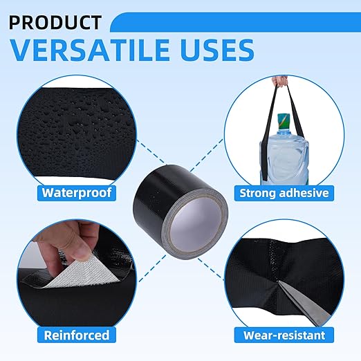 Heavy Duty Repair Tape for Tarp, Waterproof RV Awning, Outdoor Tarp, Canvas, Boat Covers, Sail, Tear Repair Patch Kit (White)