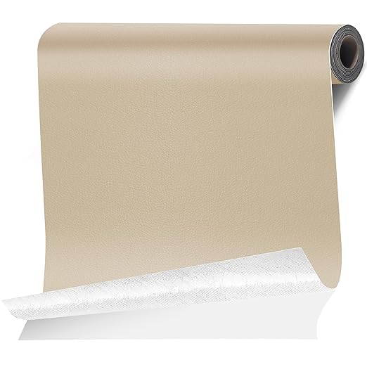 Leather Repair Tape Patch, 35.4" x 79" Self Adhesive Leather Patches for Furniture,Vinyl Repair Kit for Car Seat, Couch, Chairs, Boat Seat, Sofa Beige