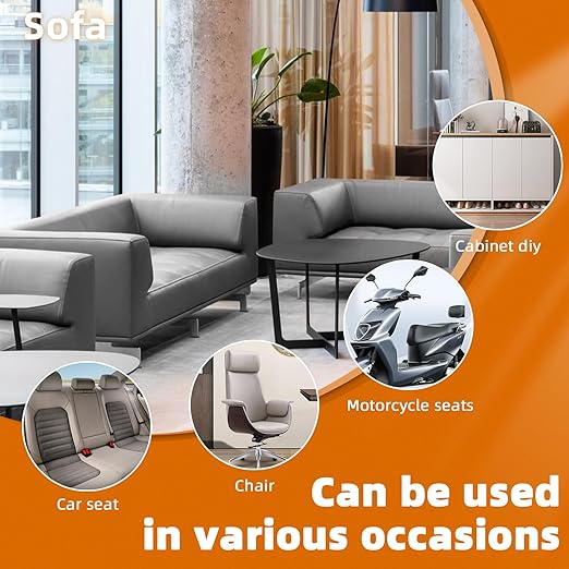 BSZHTECH Leather Repair Tape Self-Adhesive Leather Repair Patch for Couch Furniture Sofas Car Seats Advanced PU Vinyl Leather Repair Kit(Grey,2Pcs 8.2X11 inch)