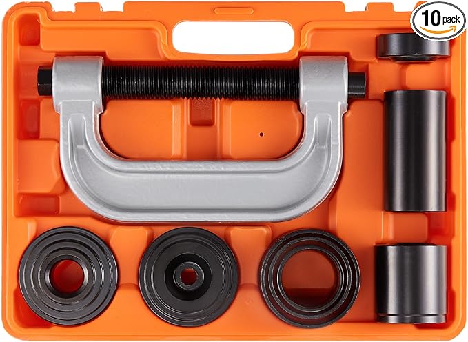 VEVOR Ball Joint Press Kit, 10 pcs Tool Kit, C-Press Ball Joint Remove and Install Tools, for Most 2WD and 4WD Cars, Heavy Duty Ball Joint Repair Kit for Automotive Repairing