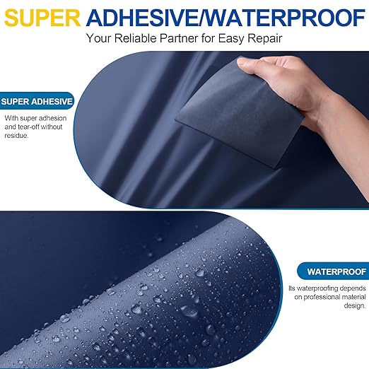 Fabric Repair Tape, Self Adhesive Nylon Repair Patch, Waterproof Outdoor Nylon Tape/Patch Kit for Down Jacket Clothing Tent Awnings Boat Cover Couches Navy Blue 4x70 inch