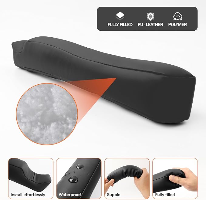 Car Seat Gap Filler 2 Pack, Faux Leather Strip/Plug Console Blockers for Cars, Trucks, SUVs, Adjustable Width 1.4–2.4 Inch, Universal Fit Prevents Items Falling Between Seats