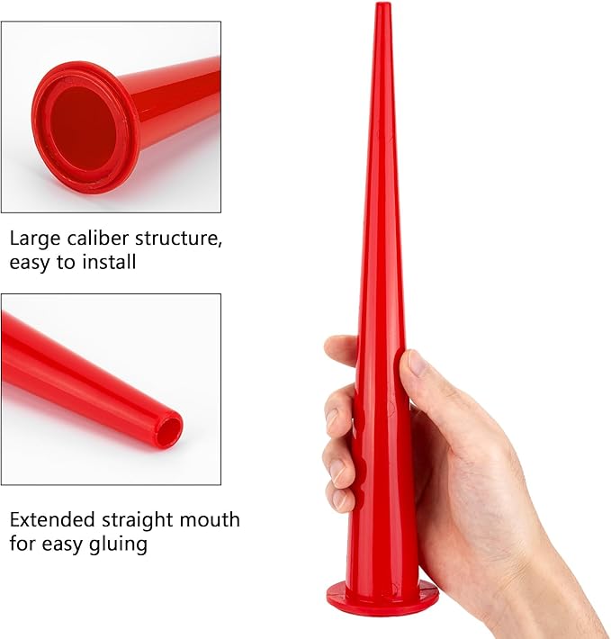 2Pack Caulking Nozzle for Sausage Caulking Gun, Reusable Caulk Nozzle Applicator, Durable Epoxy Piston Caulk Cap, Replacement Extension Tool Supplies Applied in The Construction