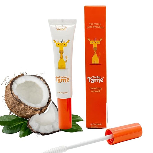 T is for Tame - Hair Taming Cream Wand for Flyaways, Frizz - Natural & Vegan Kids Hair Care Styling Wand - Slick Back Smoothing Hair Stick for Baby & Toddler - Anti-Frizz - 0.5 fl oz