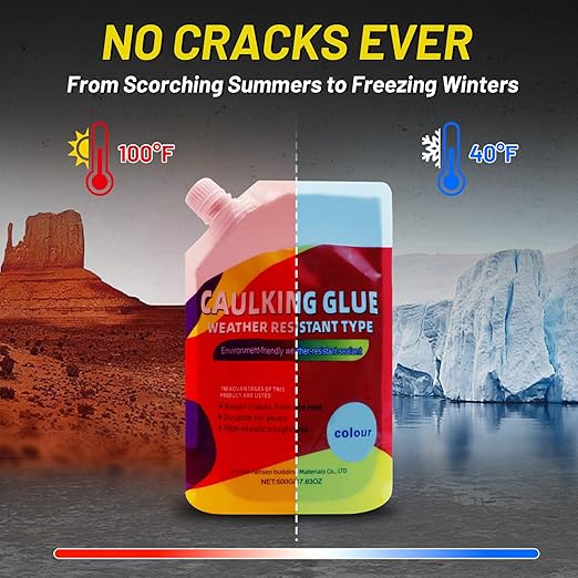 Concrete Crack Filler, Concrete Caulking Adhesive, Quick-Drying Sealant for Professionals, Heavy-Duty Crack Filler for Driveway, Caulking Glue Weather Resistant Type(3PCS)