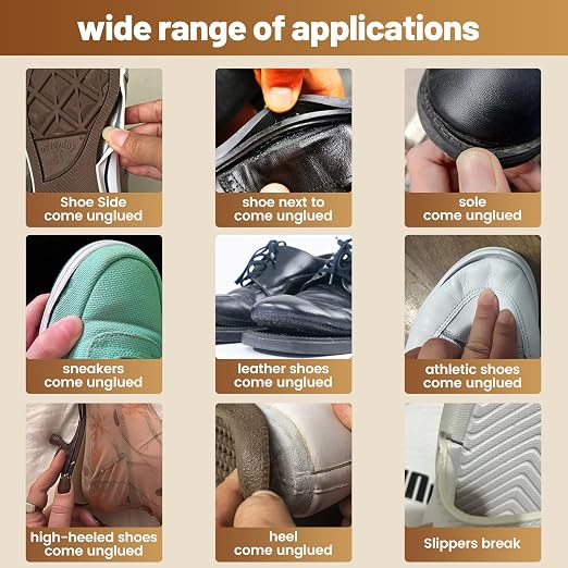 Shoe Glue Heavy Duty，Shoe Sole Repair Adhesive，Clear, Waterproof, high Strength, Strong Shoe Glue for Sneakers, Leather Shoes, Hiking Shoes, Boots, Sandals, 1oz.