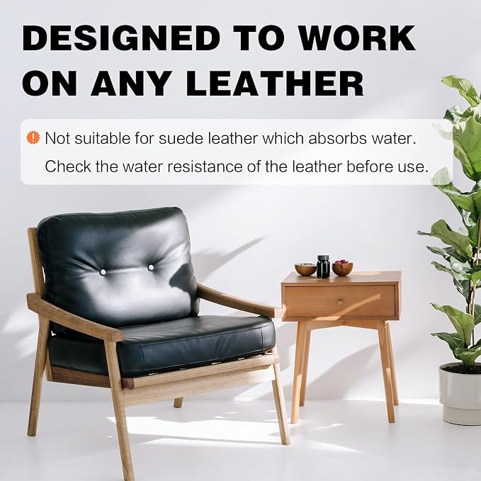 Leather Recoloring Balm - Black Leather Repair Kit for Furniture, Dye, Recolor, Renew, Repair & Restore Aged, Faded, Cracked, Peeling and Scuffed