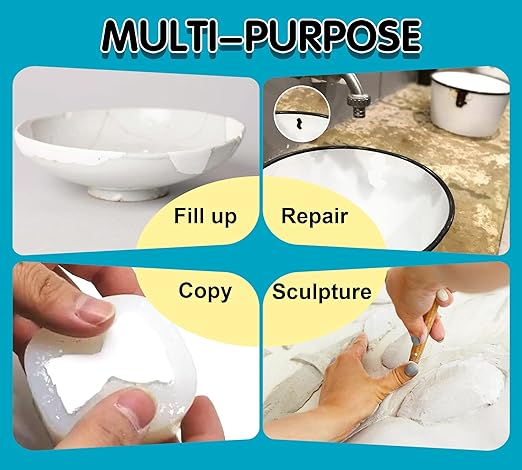 Black Epoxy Putty 12oz/340g, Heavy-Duty Plumbers & Pool Repair Putty, Paintable Sandable Multi-Purpose Filler for Metal Concrete Ceramic Plastic, Fix Leaks Holes Cracks & Bonding