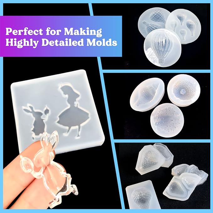 LET'S RESIN Silicone Mold Making Kit 64oz/4lbs,Non-Toxic Mold Making Silicone Rubber,Silicone Mold Maker,Clear Liquid Molding Silicone Kit for Resin Molds, Silicone Molds Making