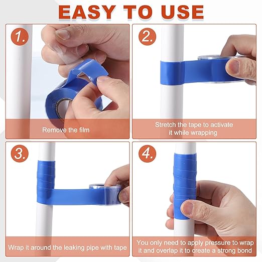 uxcell Self Fusing Silicone Tape, 1" x 10ft Waterproof Water Leak Sealing Tape for Plumbing Pipe Hose Repair Handles, Black