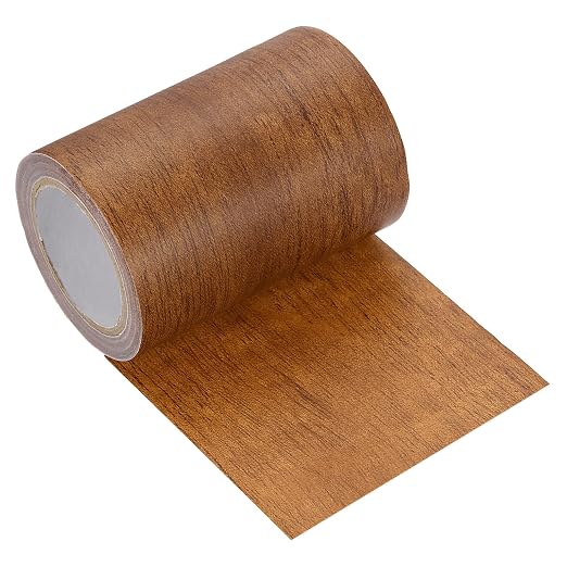 uxcell Wood Grain Repair Tape, 3.1" x 15ft Self Adhesive Wood Grain Colored Duct Tape Waterproof Repair Patch for Furniture Floor Scratch Fix, Baseboards, DIY Decor, Mahogany